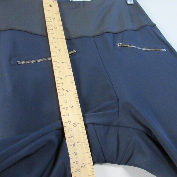ADAY Throw & Roll Women's Leggings S Blue Zipped Pockets Stretch Running 252 - Picture 11 of 13